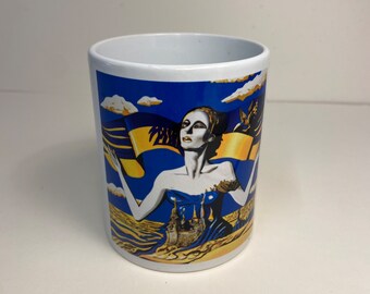 Ukraine Flag And War Ceramic Mug Salvador Dali Style 11oz AAA
