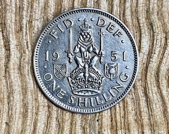 1951 George VI Scottish Shilling. Fine Condition. Sealed Capsule. UK Coin Hunter