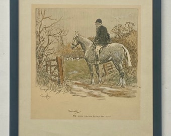 Tonnage By Snaffles Original Print 1932 Hand Colored Framed Black Frame. Hunting