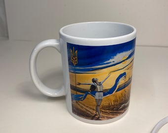 Ukraine Flag And War Ceramic Mug Salvador Dali Style 11oz AAA