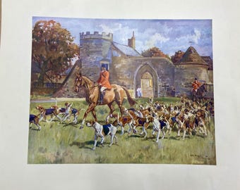 Peter Biegel Hunting Print - The Fitzwilliam hunt kennels 1950’s
