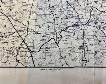 Antique Map Of Leicestershire 1834 Combe’s 48x48cm