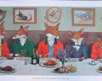 Mr Fox’s Hunt Breakfast On Xmas Day large print 610x325mm