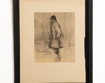 Peshawar Vale By Snaffles. Original Print Of Huntsman. Framed Black Frame C.1936