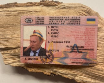 Putin Pinocchio Novelty Driving Licence. Russian President Joke Licence Ukraine.