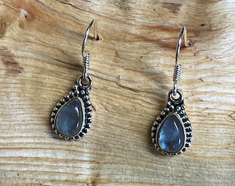 Silver 925 Moonstone teardrop earrings handmade