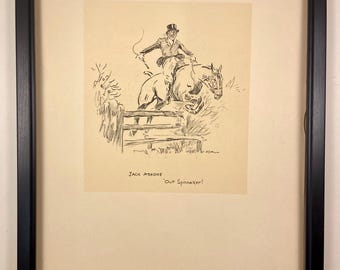 Jack Ashore Out Spinnaker! By Snaffles Original 1932 Print Framed Black Frame.