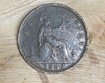 1862 Penny Queen Victoria in very fine condition good lustre