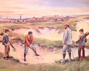 In The Sand by Michael Brown Golf in 1890's in St.Andrew's Scotland perfect to print and get framed