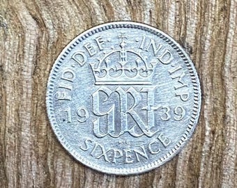 1939 Sixpence King George VI- Silver. Sealed Capsule. UK Coin Hunters