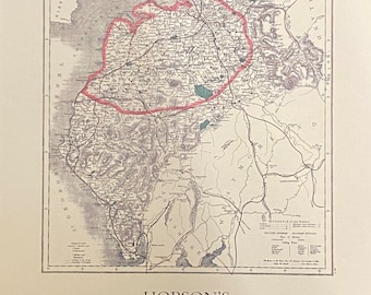 Cumberland Foxhunting Map 1870 - Cambridge hunt   - 600x420mm limited to 100