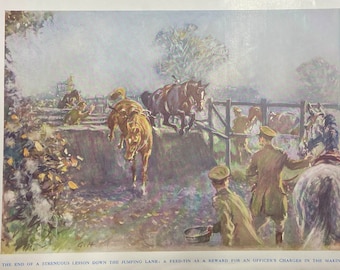 The Jumping Lane by Gilbert Holiday framed original print 1930