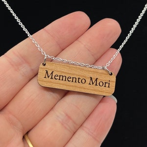 Memento Mori Necklace Silver Plated Chain Seize the Day Inspirational Victorian Steampunk Remember You Must Die Lemony Snicket