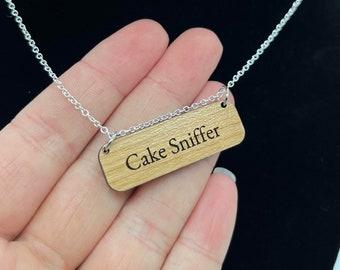 Cake Sniffer Necklace Silver Plated Chain Seize the Day Inspirational Victorian Lemony Snicket Series of Unfortunate Events