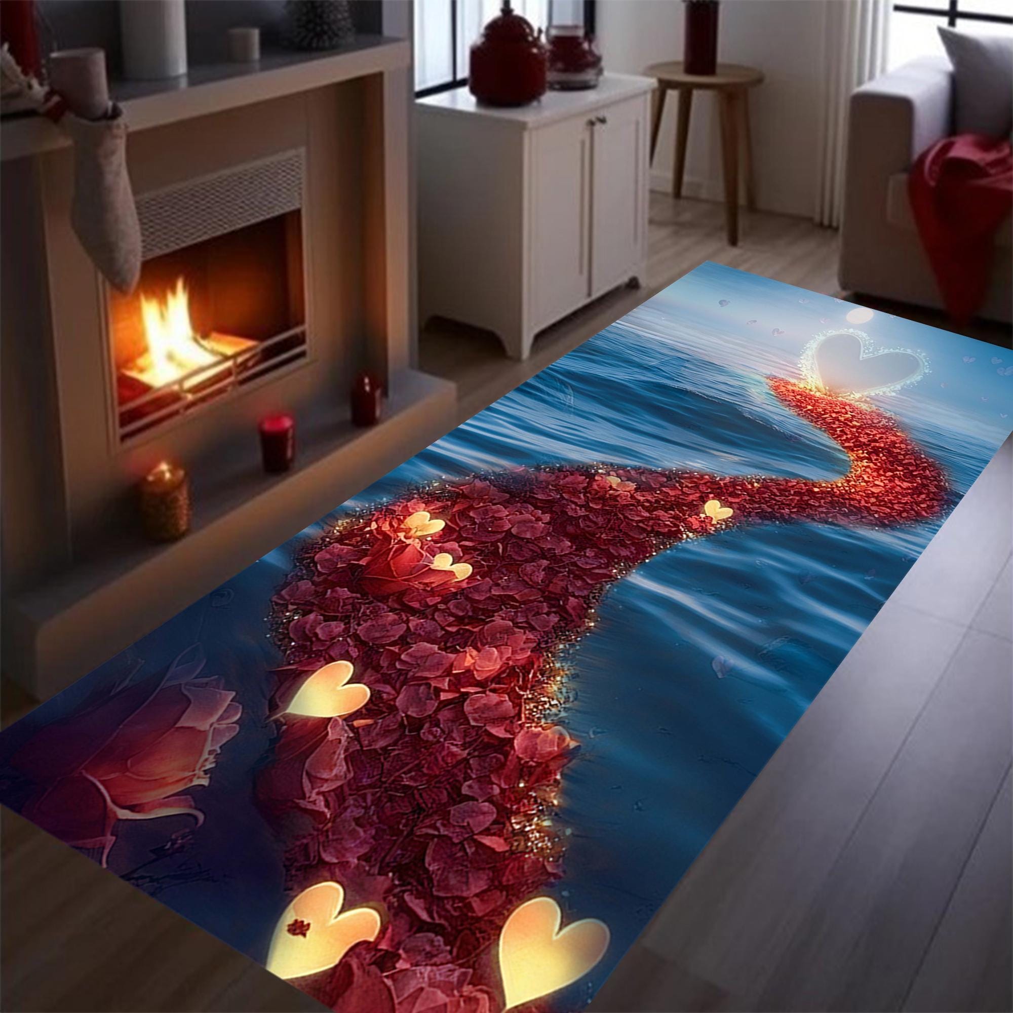 Tapis de course Saint-Valentin, tapis de course, tapis de course coeurs, tapis à carreaux coeurs, tapis de course amour, tapis coeur rouge, tapis de c