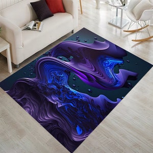 Marble Rug, Blue Marble Rug, Marble Design Rug, Marble Patterned Rug, BluePurple Marble Rug, Blue Marble Texture Rug, Blue Purple Marble Rug