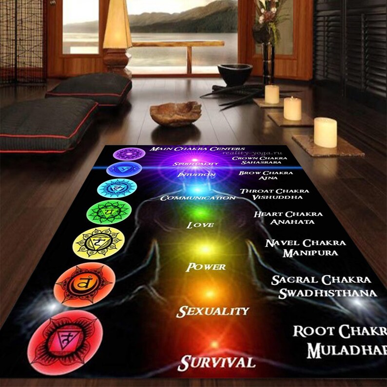 Chakra Rug, 7 Chakra Rug, Root Chakra Rug, Meditation Rug, 7 Chakra ...