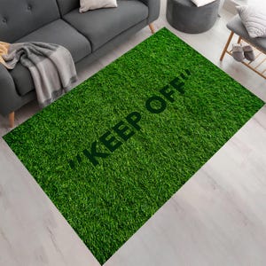 KEEP OFF Rug, Keep Off, Grass Rug, Green Rug, Keep Off Carpet, Keep Off Pattern, Grass Pattern Rug, Grass Looking Balcony Rug, Terrace Rug