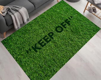 Alfombra "No pisar", Alfombra de césped, Alfombra verde, Alfombra "No pisar", Estampado "No pisar", Alfombra con estampado de césped, Alfombra de balcón con aspecto de césped, Alfombra de terraza