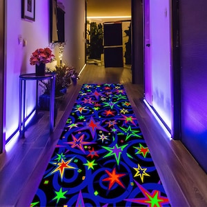 Arcade Runner Rug, Runner, Arcade Rug, 80s Arcade Rug, Hallway Runner Rug,Bowling Rug,Arcade Pattern Rug,Modern Runner Rug,Bowling Alley Rug