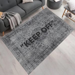 KEEP OFF Dream Oslo Grey Rug, Keep Off Rug,Keepoff Pattern,Keep Off Classic,Dark Grey Rug,Modern Room Rug,Keep Off,Living Room Rug,Area Rugs