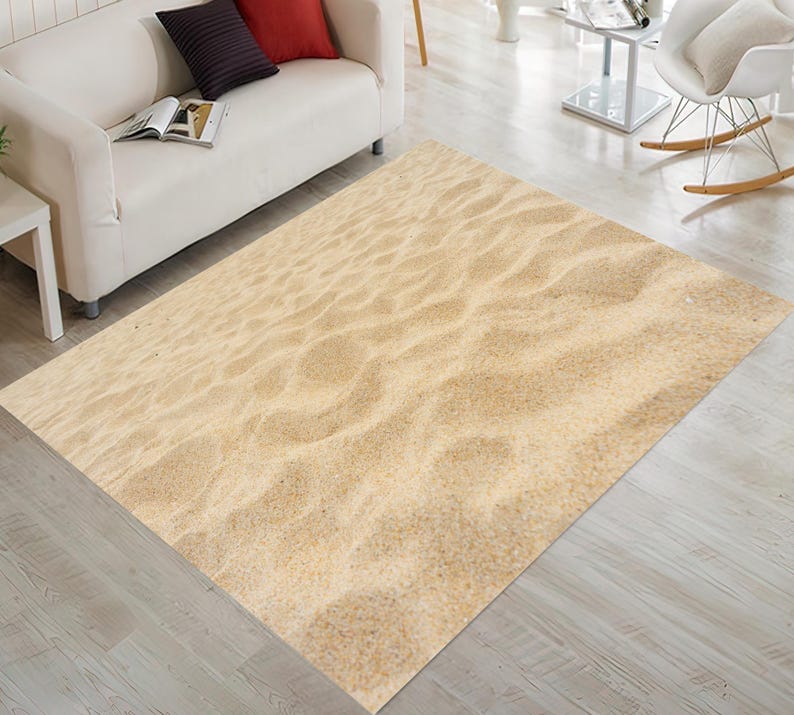Sandy Texture Rug Realistic Sea Sand Beach Rug, Sea Sand Rug, Beach Rug, Sandy Beach Rug ...