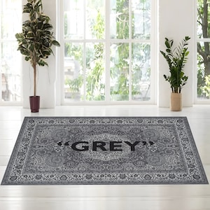 GREY Dream Oslo Grey Rug, GREY Rug, Grey Pattern, Grey Classic, Dark Grey Rug, Modern Room Rug, Grey, Living Room Rug, Area Rugs, Office Rug
