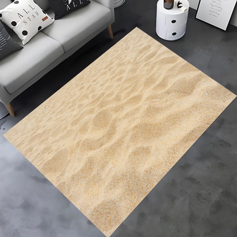 Sandy Texture Rug Realistic Sea Sand Beach Rug, Sea Sand Rug, Beach Rug, Sandy Beach Rug ...