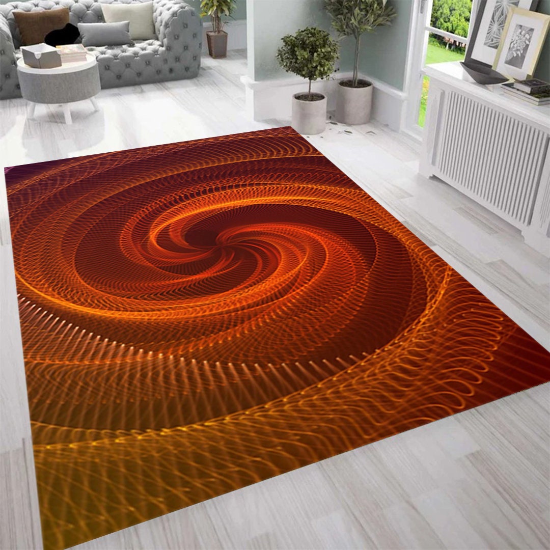 3D Rug, Illusion Rug, Colourful Vortex Rug, Optical Illusion Rug, 3D ...