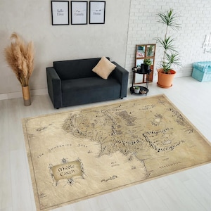 Mittelerde Teppich, Herr Der Ringe, Karte Teppich, Filmkarte Teppich, Mittelerde Antike Karte, Filmkarte, Weltkarte, Antike Karte, Mittelerde Karte