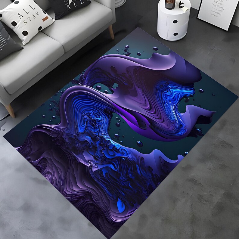 Blue Marble Rug Pattern Marble Rug, Blue Marble Rug, Marble Design Rug, Marble Patterned Rug ...