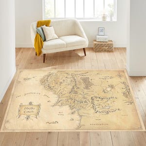 Mittelerde Teppich, Herr Der Ringe, Karte Teppich, Filmkarte Teppich, Mittelerde Antike Karte, Filmkarte, Weltkarte, Antike Karte, Mittelerde Karte
