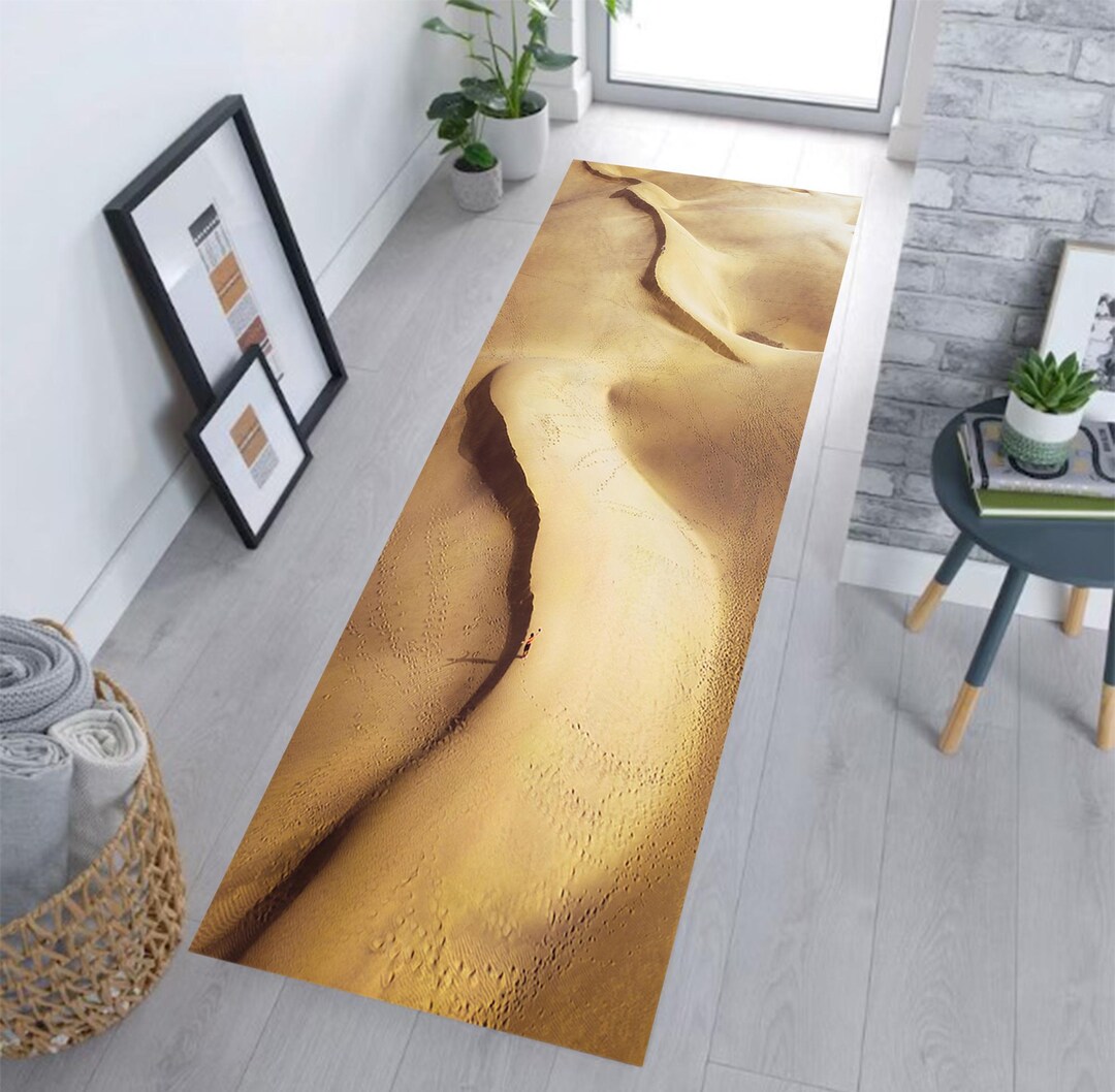 Sand Control Rug Customizable Desert Sand Runner Rug | Microfiber Polyester Pile With ...