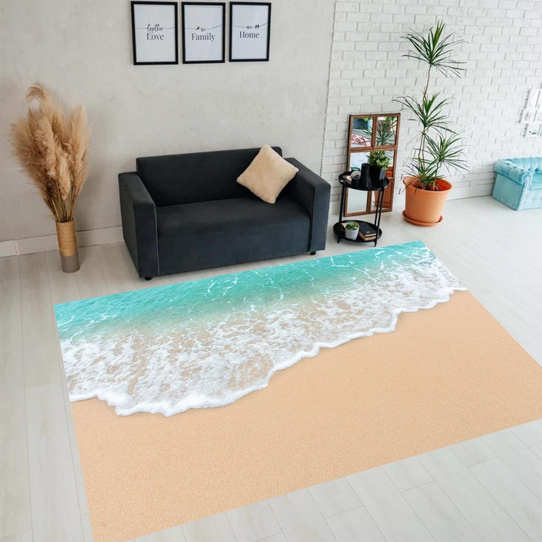 Beach Rug, Sea Rug, Sea Sand, Nautical Rug, Sea Sand Rug, Ocean Rug ...