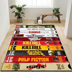 VHS Rug,Retro Movies,Video Rug,Nostalgic RetroStyle Rug,Horror Movie Rug,Video Theme Rug,VHS Films,Horror Film Rug,Movie Rug,Popular Rug,Rug
