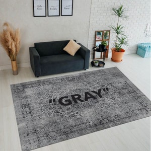 GRAY Dream Oslo Grey Rug, Gray Rug, Grey Rug, Gray Pattern, Gray Classic, Dark Gray Rug, Modern Room Rug, Grey, Gray, Modern Rugs,Office Rug