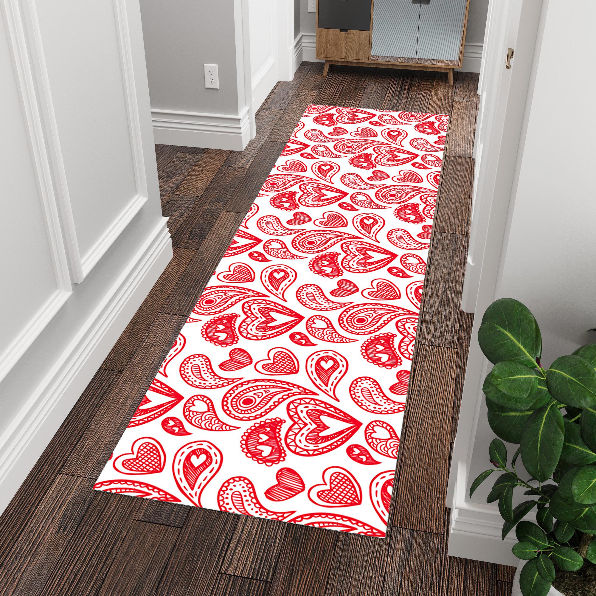Tapis de course Saint-Valentin, tapis de course, tapis de course coeurs, tapis à carreaux coeurs, tapis de course amour, tapis coeur rouge, tapis de c