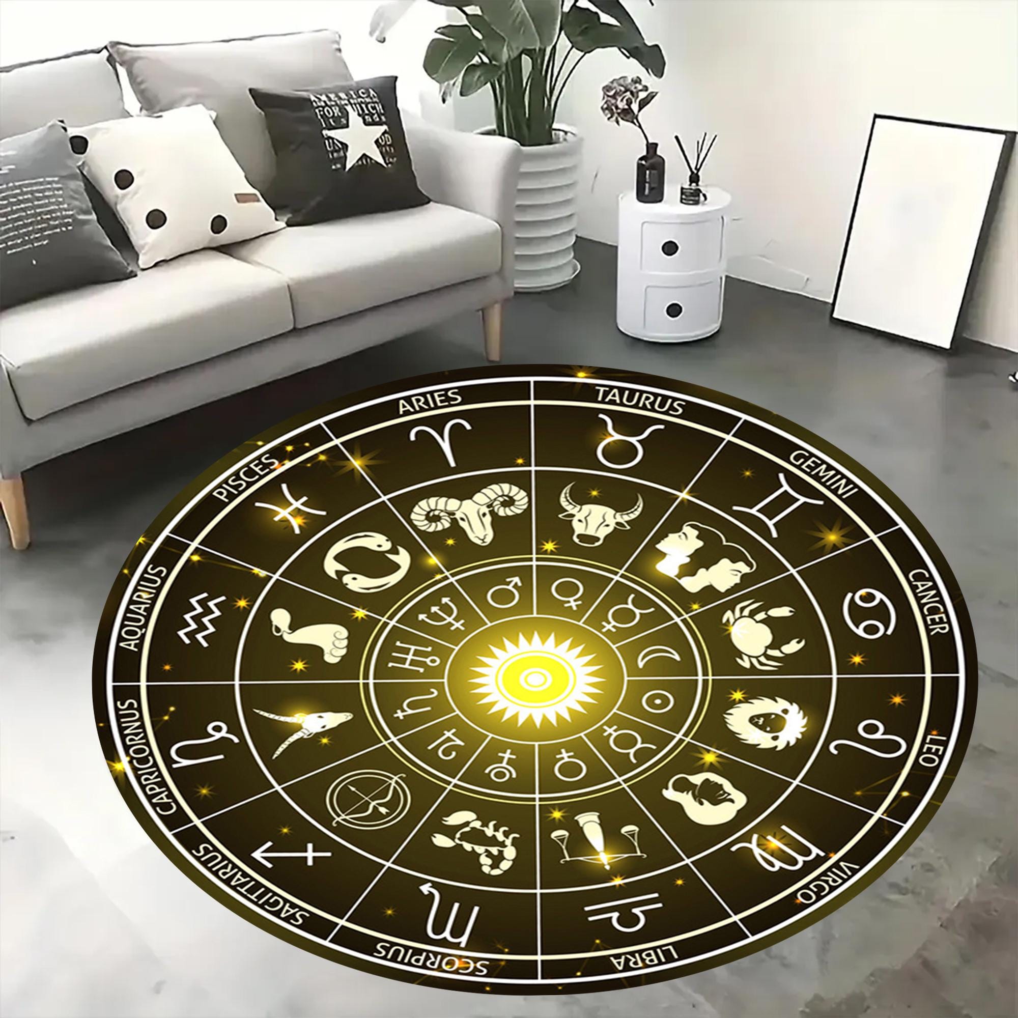 Astrological Rug Zodiac Constellations Round Rug, Astrology Rug, Zodiac Rug, Zodiac Rugs ...