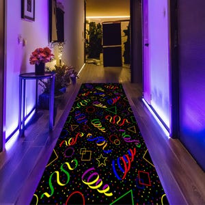 Arcade Runner Rug, Runner, Arcade Rug, 80s Arcade Rug, Hallway Runner Rug,Bowling Rug,Arcade Pattern Rug,Modern Runner Rug,Bowling Alley Rug