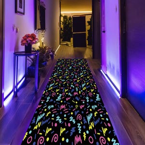 Arcade Runner Rug, Runner, Arcade Rug, 80s Arcade Rug, Hallway Runner Rug,Bowling Rug,Arcade Pattern Rug,Modern Runner Rug,Bowling Alley Rug