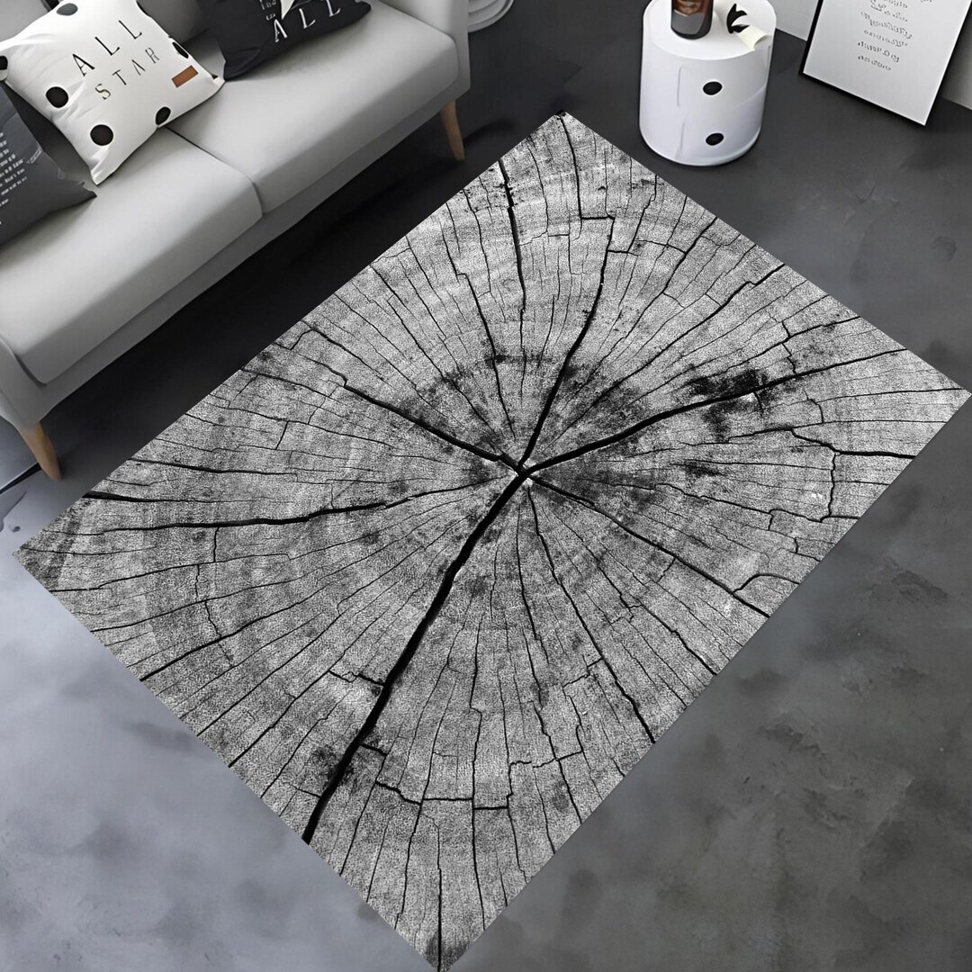 Round Tree Ring Rug Tree Stump Rug, Wood Ring Pattern, Natural Oak Timber Pattern, Tree ...