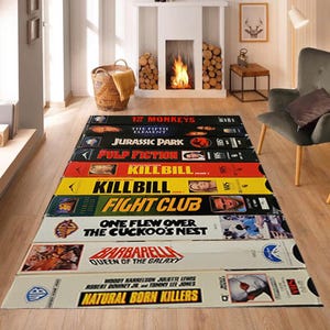 Hallowen Rug,HorrorMovie Rug,RetroMovies Rug,HorrorMovie Room Rug,Halloween Gift,Halloween Themed Rug,Horror Rug,VHS Rug,Horror Film Rug,Rug
