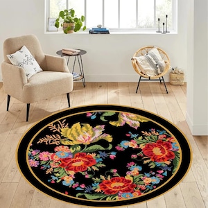 Wovencore Teppich mit Blumenmuster,Wovencore Teppich mit Rosenmuster,Wovencore Teppich, Boho Teppich, Vintage Teppich, Boho Teppich, Boho Teppich, Blumenteppich