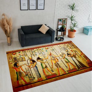 Egypt Rug, Egyptian Rug, Egyptian Style Rug, Antique Rug,Egypt Pattern Rug,Egyptian Art Rug,Anubis Rug,Ancient Rug,Horus Eye Rug,Rug,Teppich