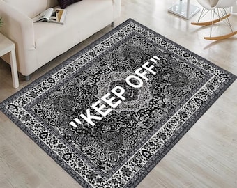 KEEP OFF Rug, Keepoff Pattern,Keep Off Classic,Dark Grey Rug,Modern Room Rug, Keep Off, Modern Rugs, Living Room Rug, Popular Rug, Area Rugs
