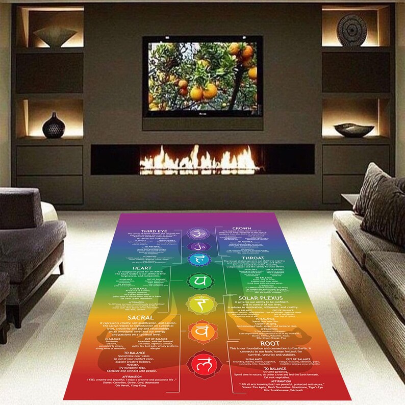 Chakra Rug, 7 Chakra Rug, Root Chakra Rug, 7 Chakra Concept Rug ...