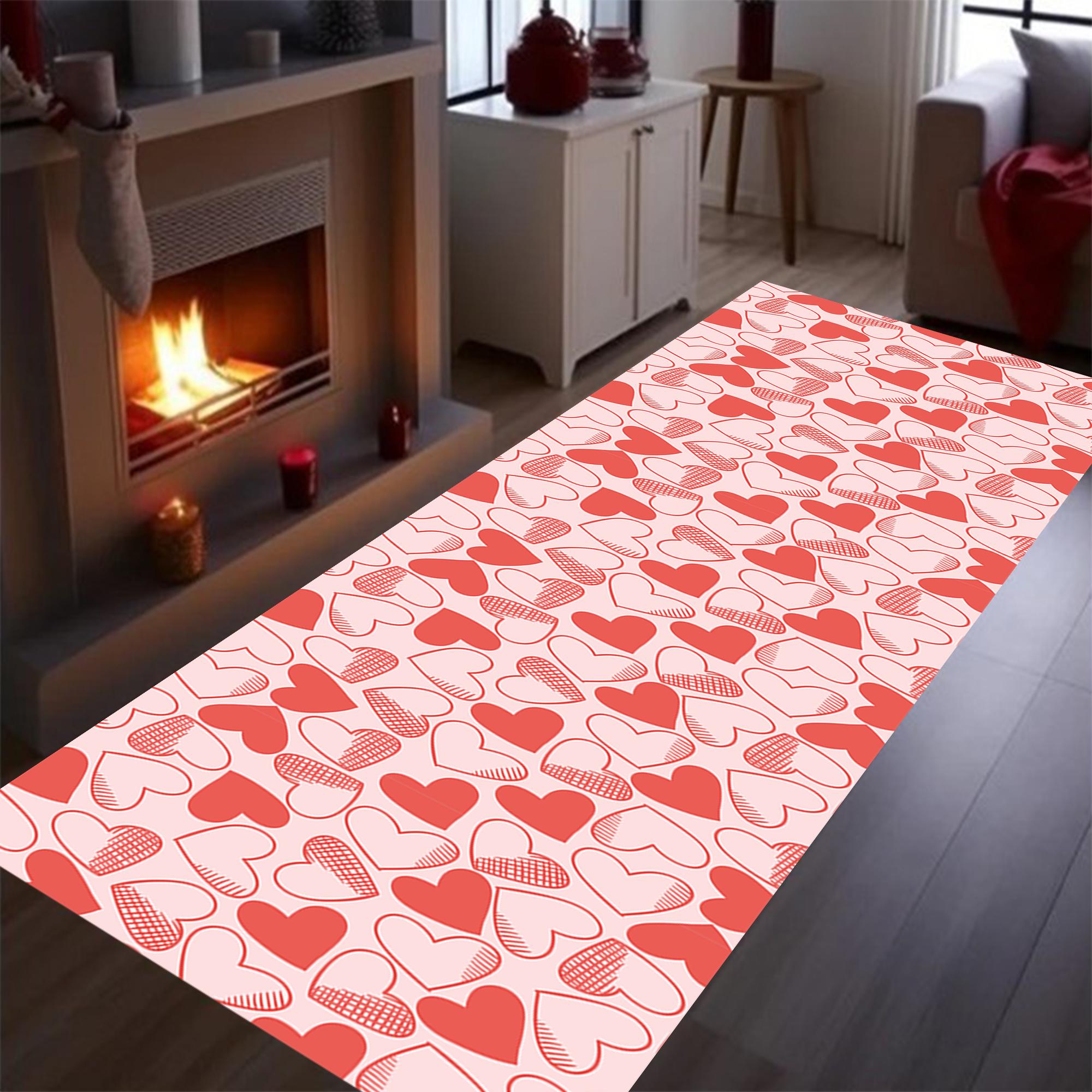 Tapis de course Saint-Valentin, tapis de course, tapis de course coeurs, tapis à carreaux coeurs, tapis de course amour, tapis coeur rouge, tapis de c