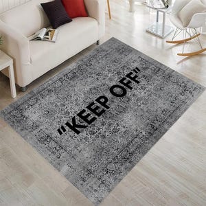 KEEP OFF Dream Oslo Grey Rug, Keep Off Rug,Keepoff Pattern,Keep Off Classic,Dark Grey Rug,Modern Room Rug,Keep Off,Living Room Rug,Area Rugs