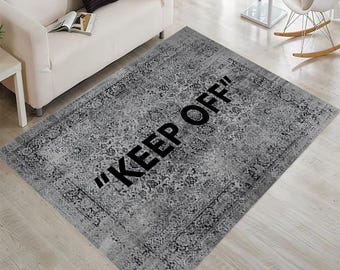 KEEP OFF Dream Oslo Grey Rug, Keep Off Rug,Keepoff Pattern,Keep Off Classic,Dark Grey Rug,Modern Room Rug,Keep Off,Living Room Rug,Area Rugs