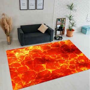 Ember Rug, Lava Rug, Hot Lava Rug, Volcano Floor Rug,Lava Pattern Rug,Vulcano Rug,3D Lava Rug,Lava Design Rug,Lav Rug,Magma Rug,Fire Rug,Rug